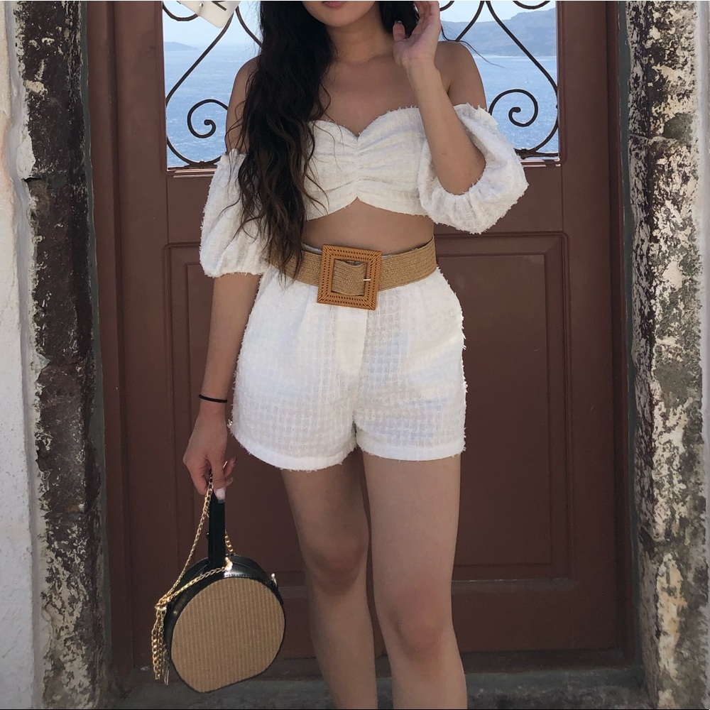 White crop top set
